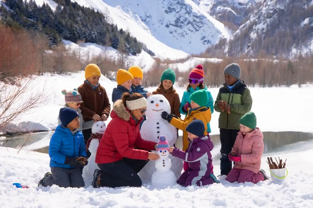 photo de groupe dans la neige