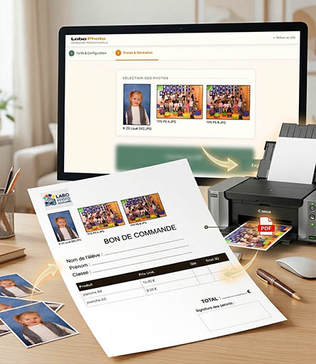 Générateur de bons de commande papier pour photographes scolaires — outil gratuit